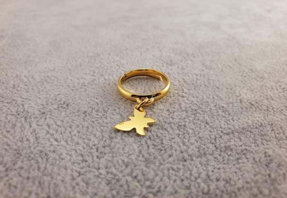 Anillo - MARIPOSA, Plateado con Oro 24K