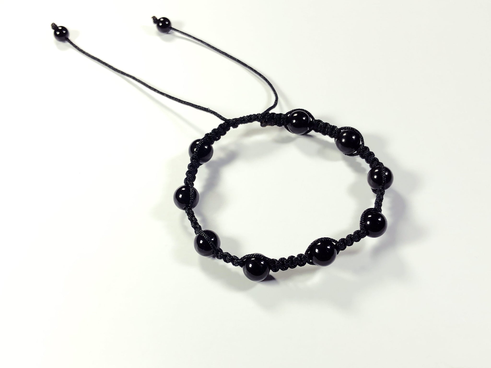 Pulsera trenzada-  Ágata  Negra